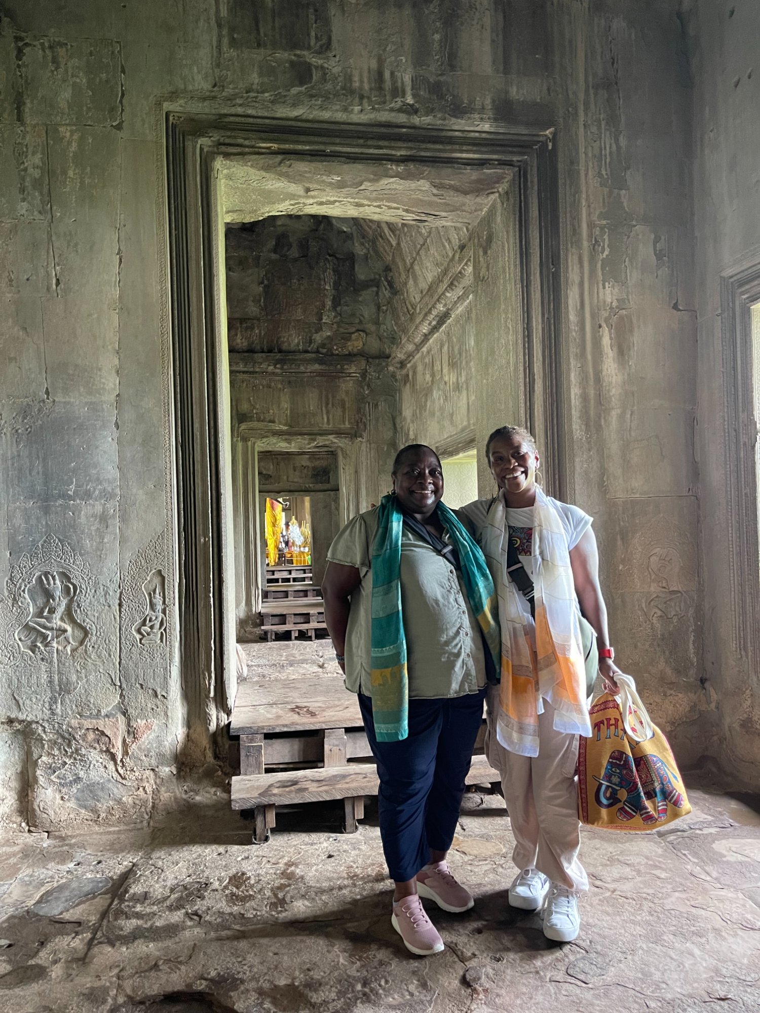 Brandi and Sandra at Angkor Wat, Cambodia