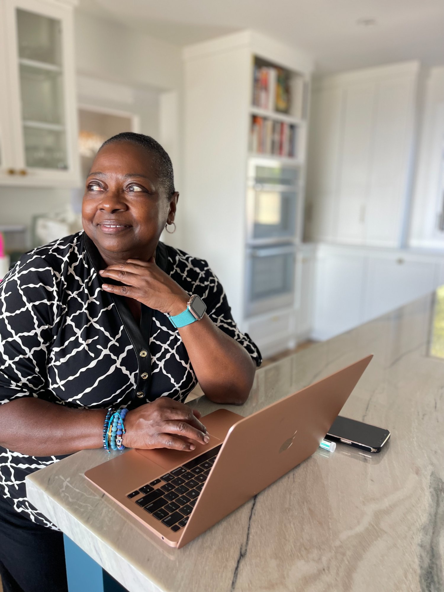 Sandra working from anywhere